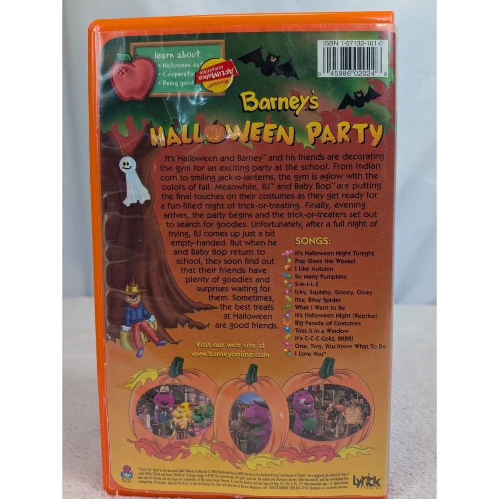 Barney Classic Collection VHS Lot of 5 Halloween Party‎ Adventure Bus Rare Tapes